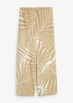 bonprix bonprix Pantalones>Culotte de mezcla de viscosa suave Blanco lana/beige nuevo estampado