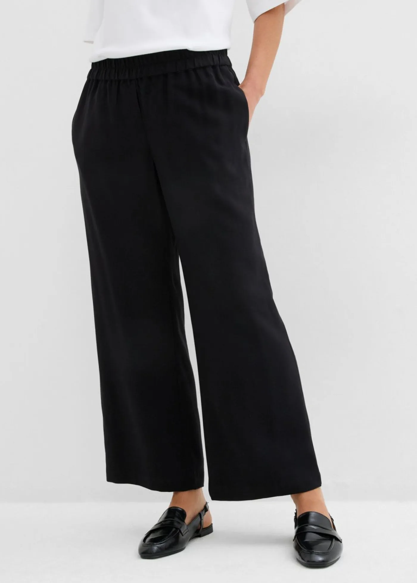 bonprix bonprix Pantalones>Culotte de mezcla de viscosa suave Negro