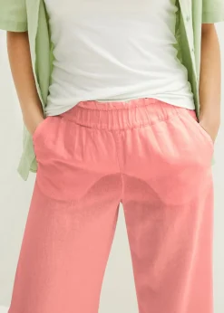 Mujer bonprix bonprix Culotte hasta la pantorrilla de mezcla de lino ligero