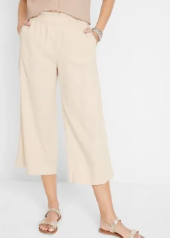 Mujer bonprix bonprix Culotte hasta la pantorrilla de mezcla de lino ligero