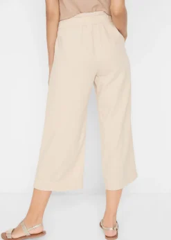 Mujer bonprix bonprix Culotte hasta la pantorrilla de mezcla de lino ligero