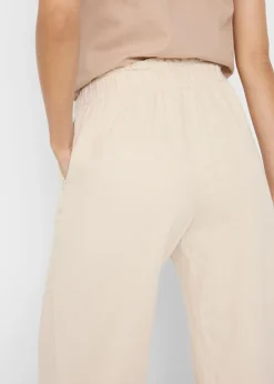 Mujer bonprix bonprix Culotte hasta la pantorrilla de mezcla de lino ligero