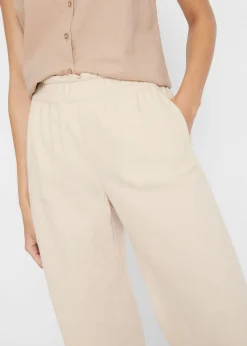 Mujer bonprix bonprix Culotte hasta la pantorrilla de mezcla de lino ligero