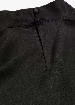 bonprix bonprix Camisas Y Blusas>Elegante blusa de manga corta de satén brillante Negro