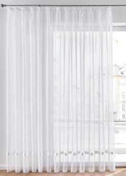 bonprix bonprix Cortinas Baratas|Cortinas Semitransparentes>Estor con cinta de raso Blanco