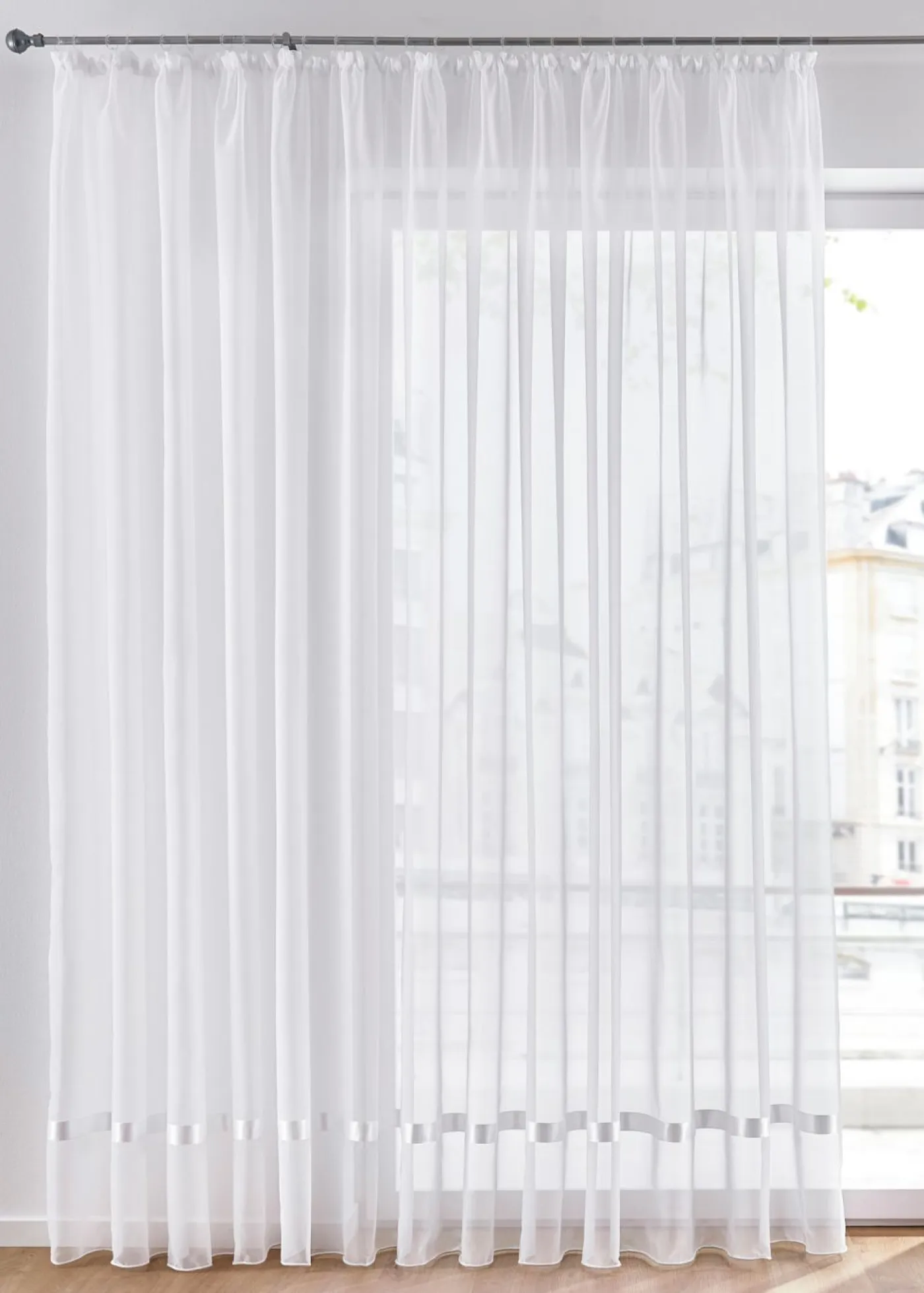 bonprix bonprix Cortinas Baratas|Cortinas Semitransparentes>Estor con cinta de raso Blanco