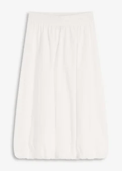 bonprix bonprix Esenciales|Faldas>Falda abullonada de algodón puro Blanco