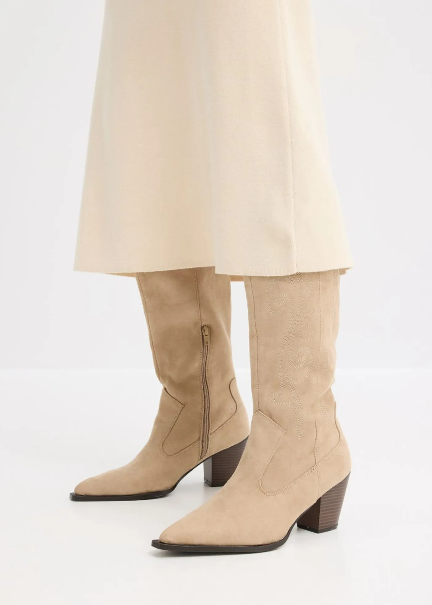 bonprix bonprix Faldas>Falda acampanada de punto gris guijarro moteado