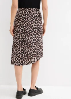 Mujer bonprix bonprix Falda con abertura y estampado de leopardo