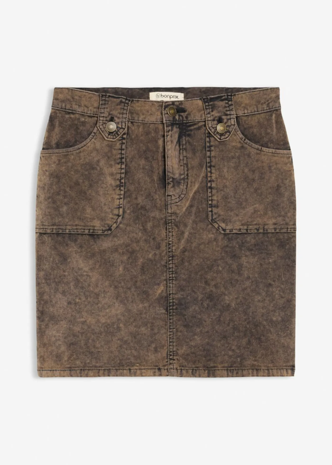 Mujer bonprix bonprix Falda corta de pana con efecto desgastado