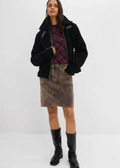 Mujer bonprix bonprix Falda corta de pana con efecto desgastado