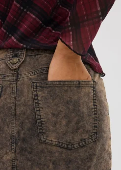 Mujer bonprix bonprix Falda corta de pana con efecto desgastado