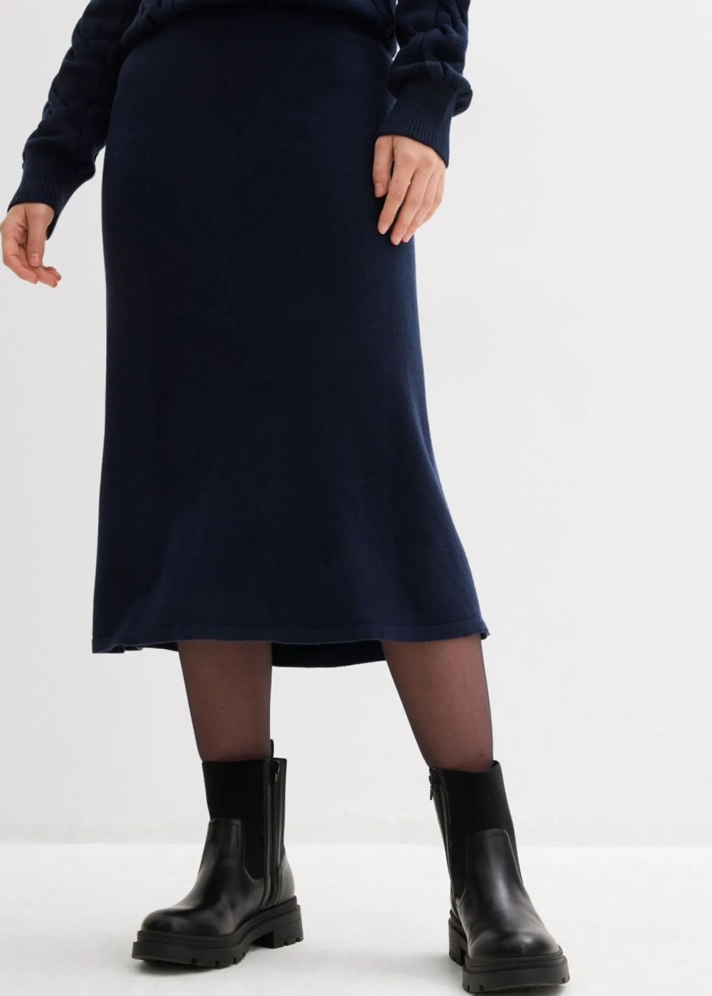 Mujer bonprix bonprix Falda corta de punto de mezcla de viscosa suave