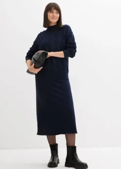 Mujer bonprix bonprix Falda corta de punto de mezcla de viscosa suave