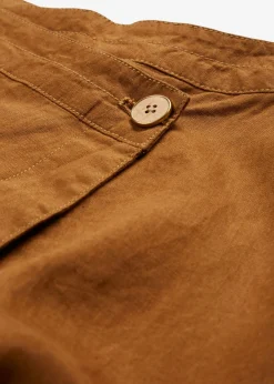 bonprix bonprix Premium|Faldas>Falda cruzada de lino puro Marrón coñac