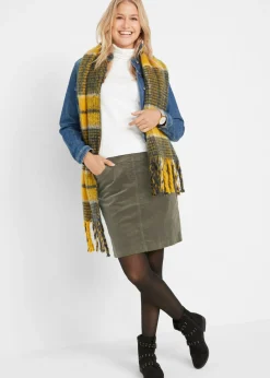 Mujer bonprix bonprix Falda de algodón de pana, elástica, con cintura cómoda