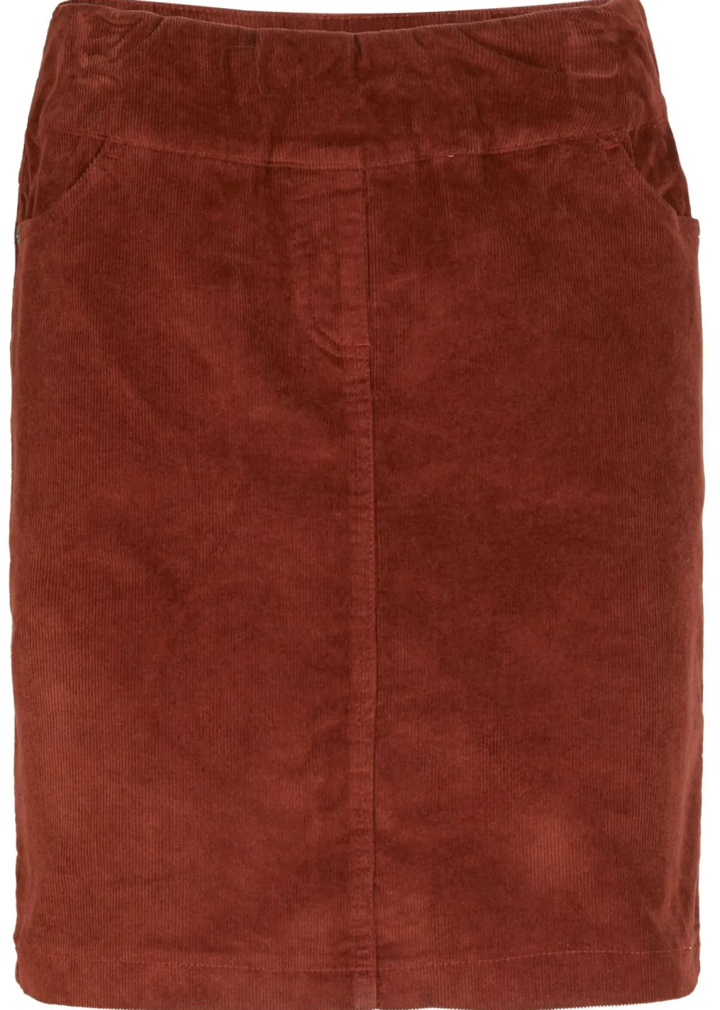 bonprix bonprix Faldas>Falda de algodón de pana, elástica, con cintura cómoda Marrón caoba