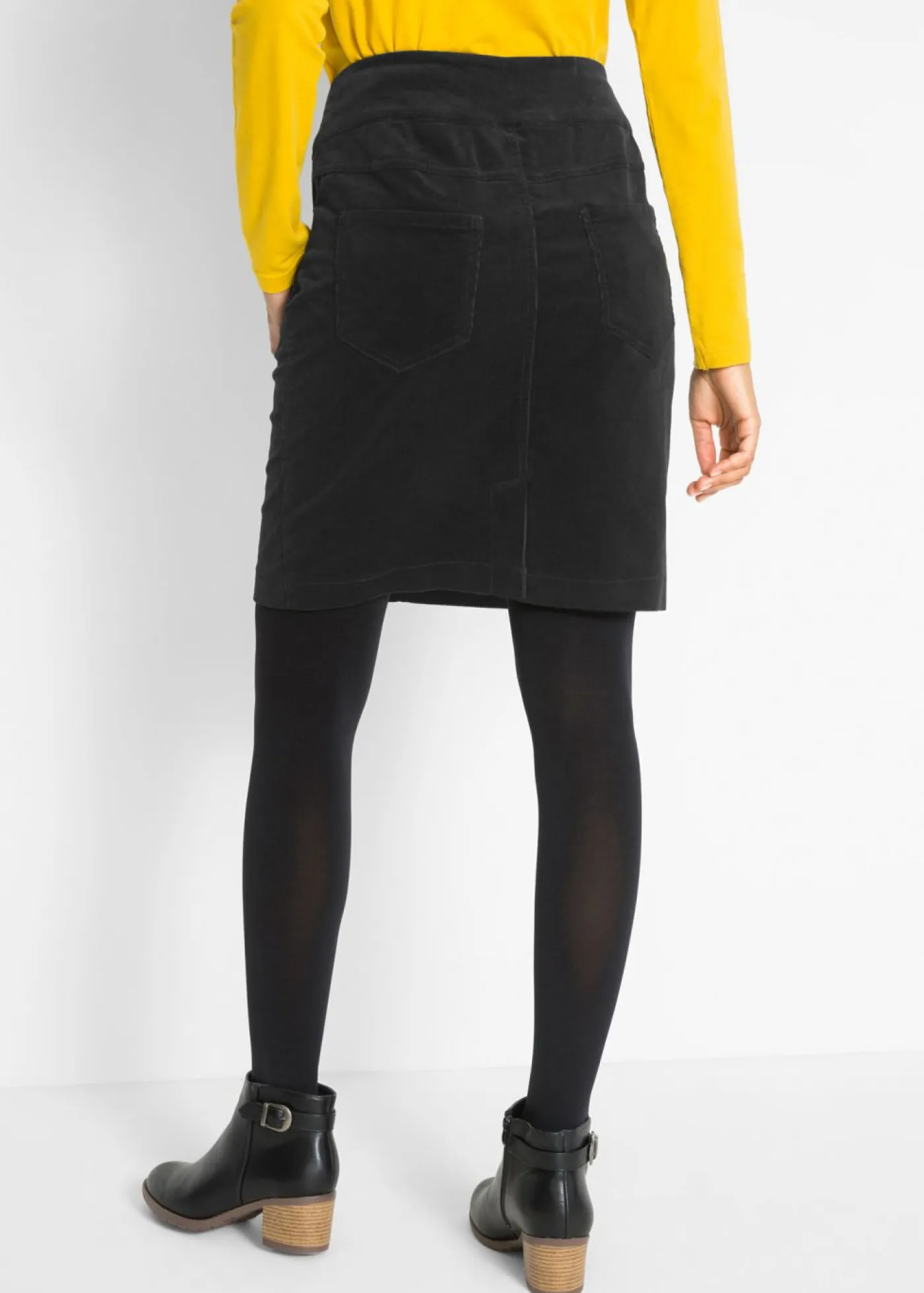 Mujer bonprix bonprix Falda de algodón de pana, elástica, con cintura cómoda