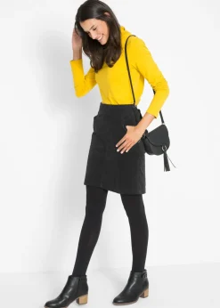 Mujer bonprix bonprix Falda de algodón de pana, elástica, con cintura cómoda