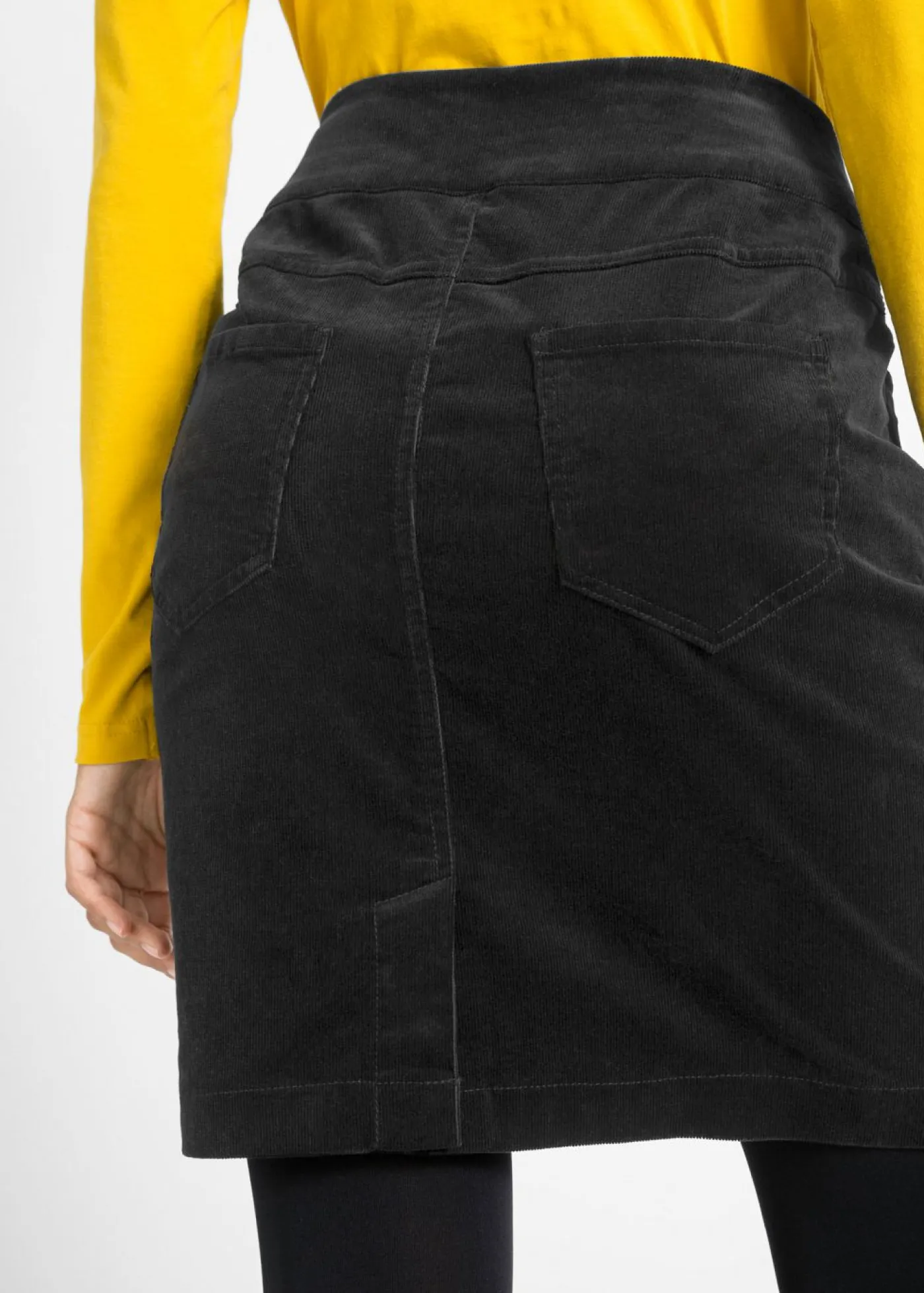 Mujer bonprix bonprix Falda de algodón de pana, elástica, con cintura cómoda