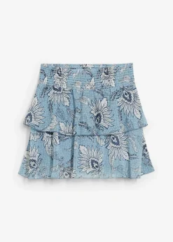 bonprix bonprix Faldas>Falda de capas de gasa estructurada verde mar