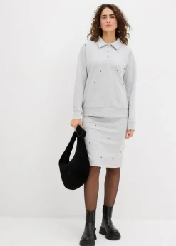 Mujer bonprix bonprix Falda de chándal con tachuelas