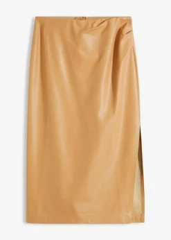 bonprix bonprix Faldas>Falda de imitación de cuero Capuchino