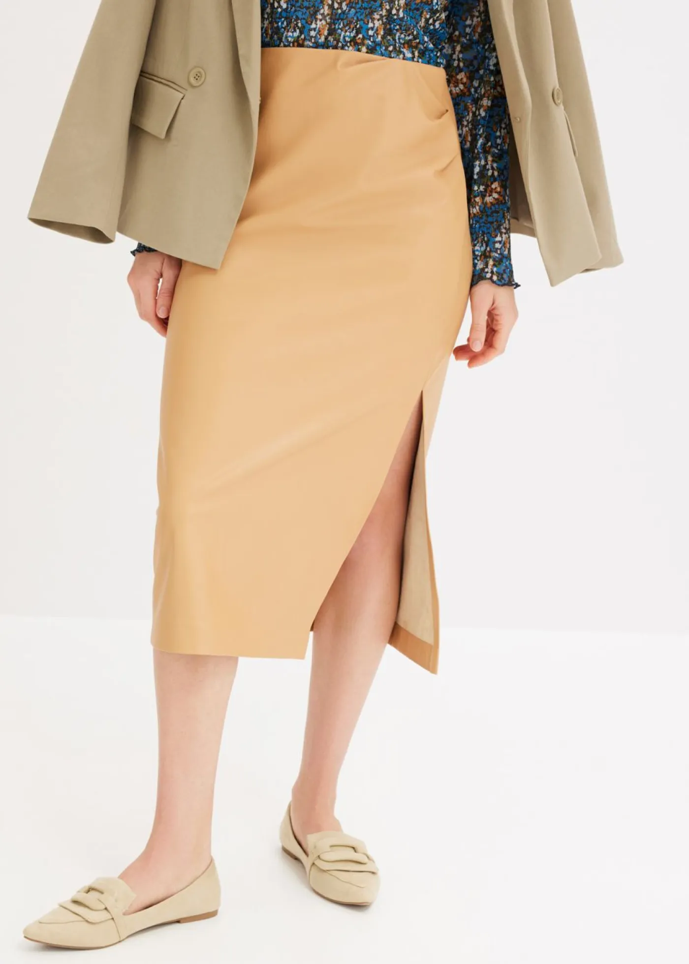 bonprix bonprix Faldas>Falda de imitación de cuero Capuchino