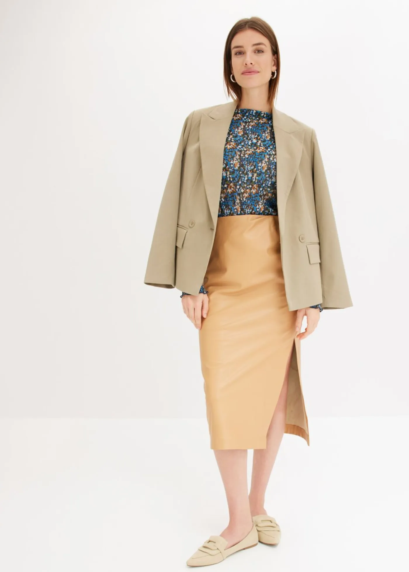 bonprix bonprix Faldas>Falda de imitación de cuero Capuchino