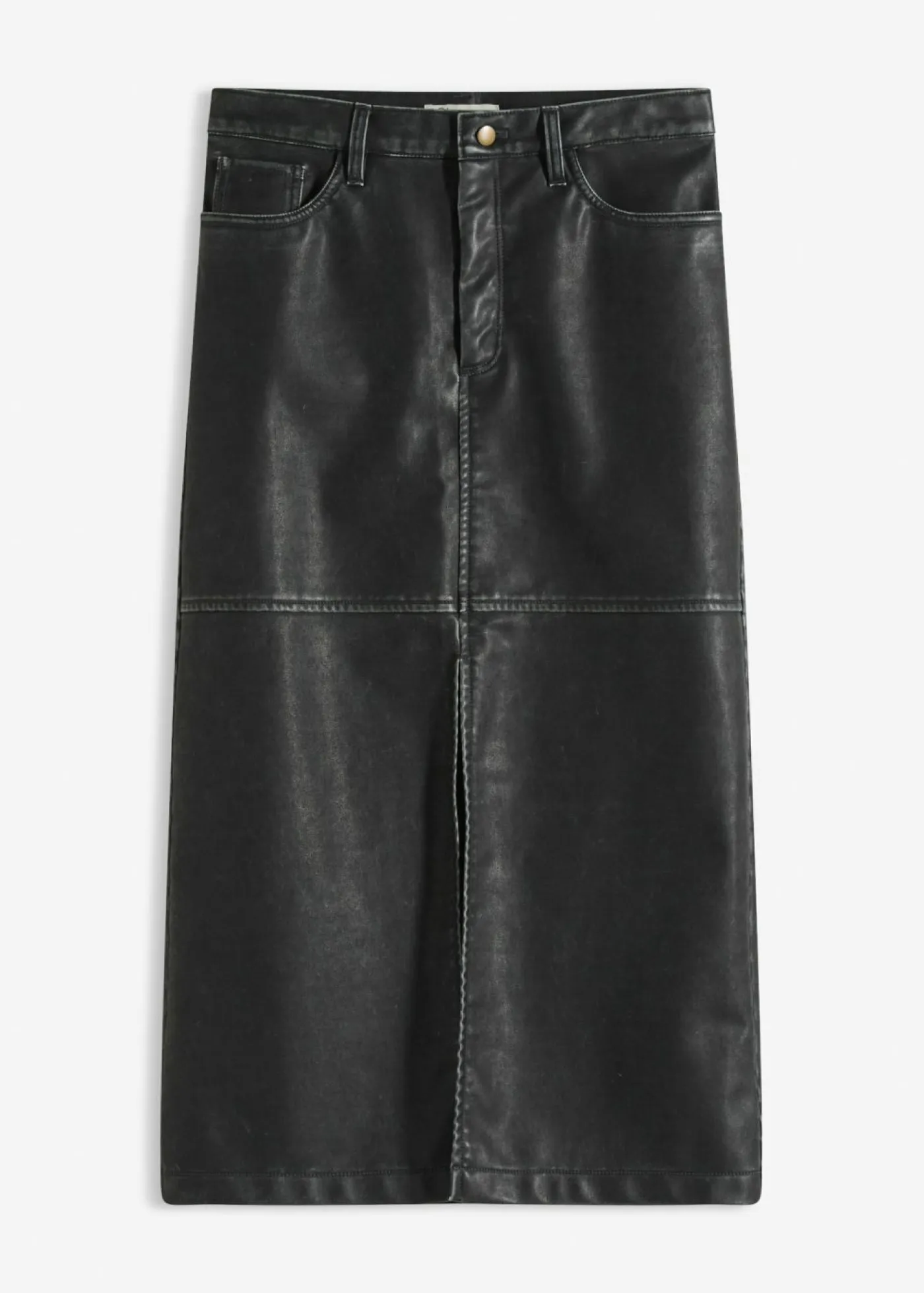 Mujer bonprix bonprix Falda de piel sintética