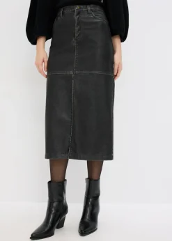 Mujer bonprix bonprix Falda de piel sintética