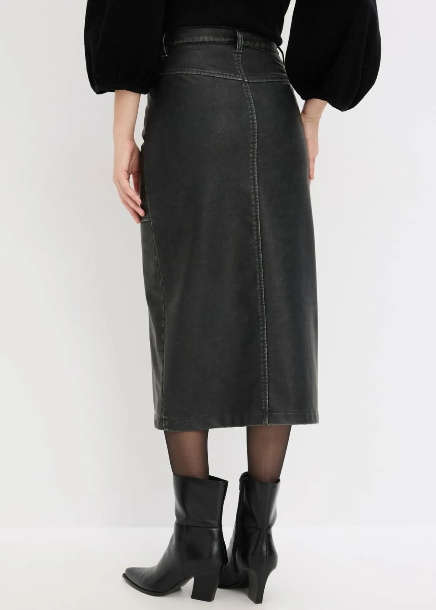 Mujer bonprix bonprix Falda de piel sintética