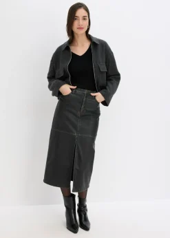 Mujer bonprix bonprix Falda de piel sintética