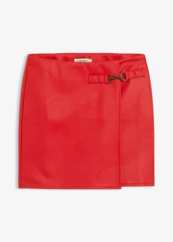 bonprix bonprix Faldas>Falda de piel sintética rojo lava