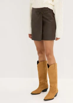 Mujer bonprix bonprix Falda de piel sintética