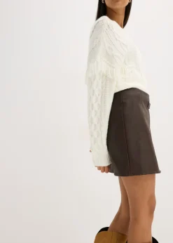 Mujer bonprix bonprix Falda de piel sintética