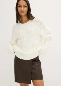 Mujer bonprix bonprix Falda de piel sintética