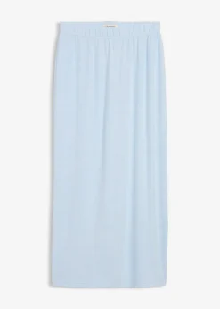 bonprix bonprix Faldas|Ropa Cómoda>Falda de punto con aspecto de punto Azul pálido jaspeado