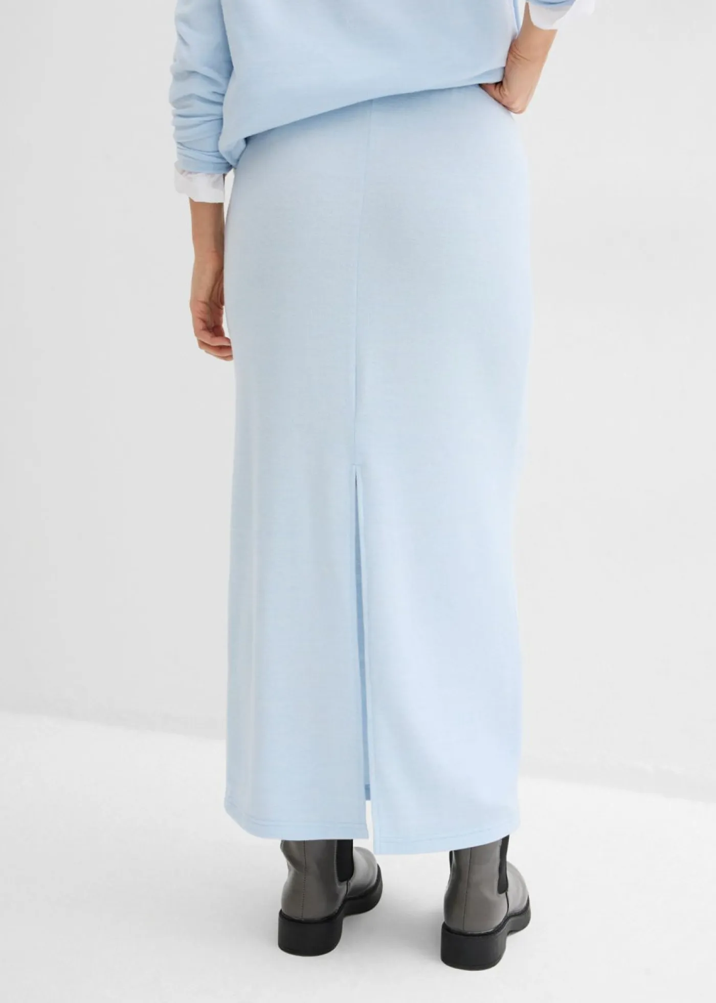 bonprix bonprix Faldas|Ropa Cómoda>Falda de punto con aspecto de punto Azul pálido jaspeado