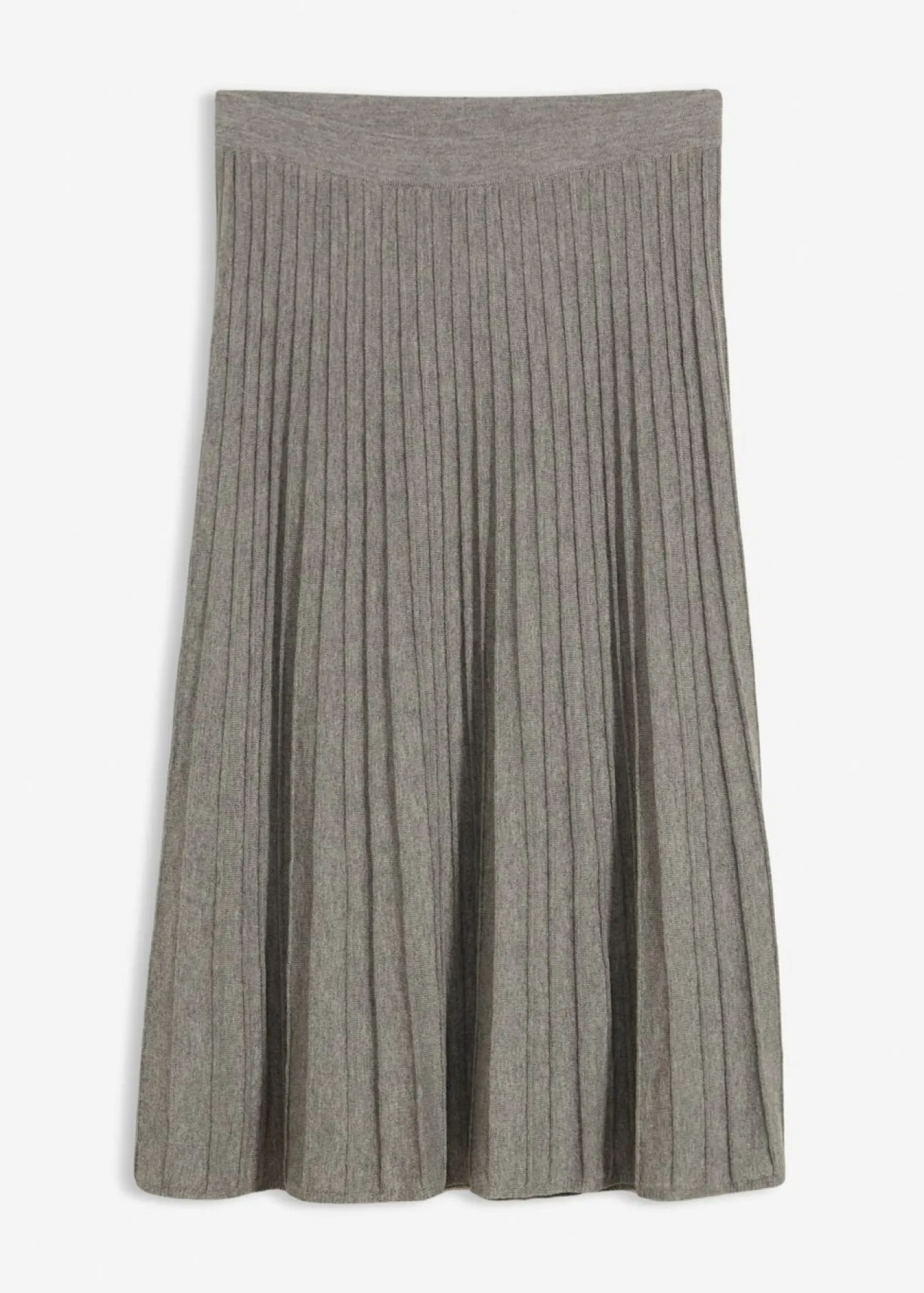 bonprix bonprix Premium|Faldas>Falda de punto con lana merino Gris jaspeado