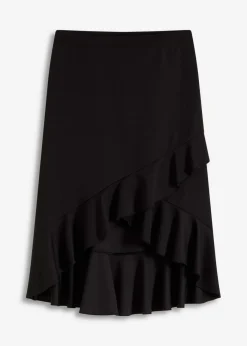 bonprix bonprix Faldas>Falda de punto con volantes Negro