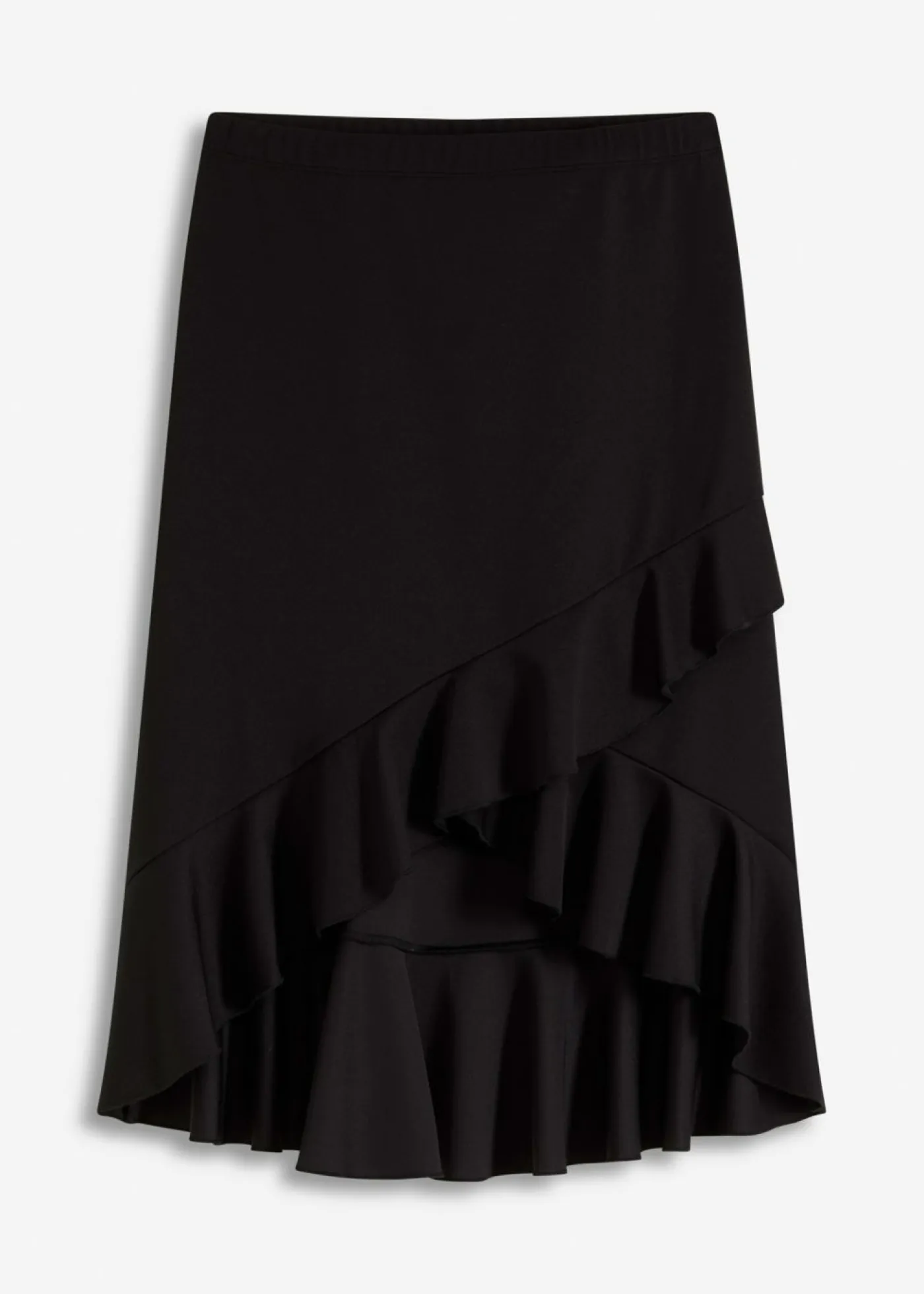 bonprix bonprix Faldas>Falda de punto con volantes Negro