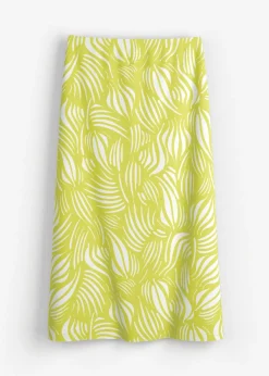 bonprix bonprix Faldas>Falda de punto de algodón elástico amarillo cítrico-blanco lana