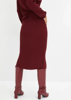 Mujer bonprix bonprix Falda de punto de canalé de mezcla de viscosa