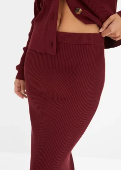 Mujer bonprix bonprix Falda de punto de canalé de mezcla de viscosa