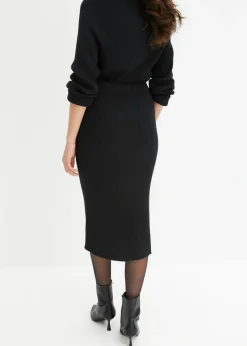 Mujer bonprix bonprix Falda de punto de canalé de mezcla de viscosa