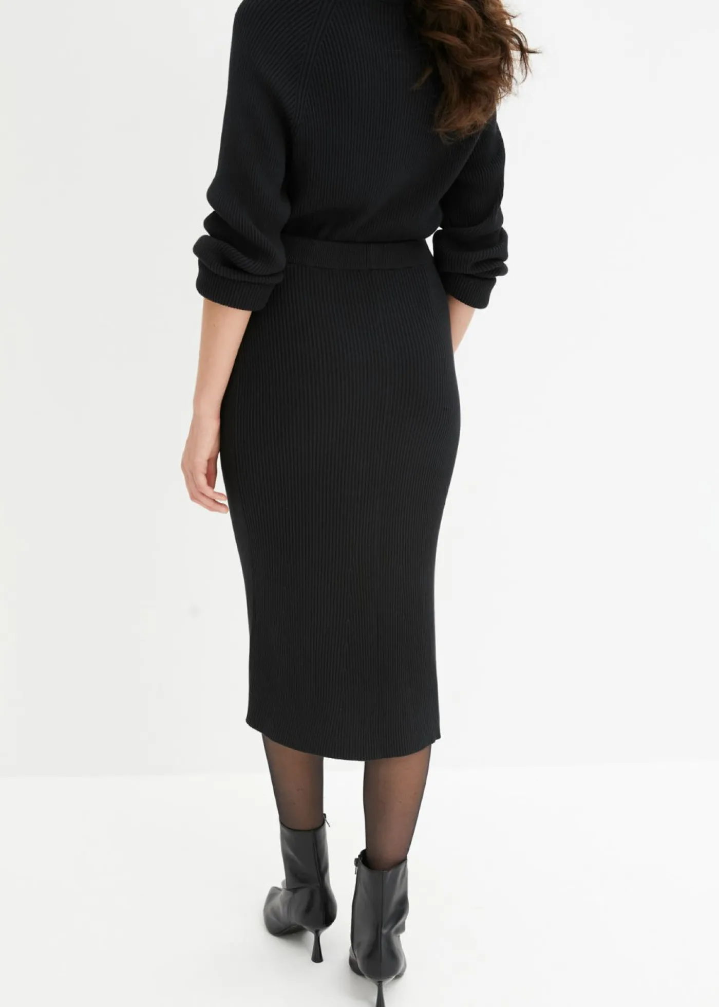 Mujer bonprix bonprix Falda de punto de canalé de mezcla de viscosa