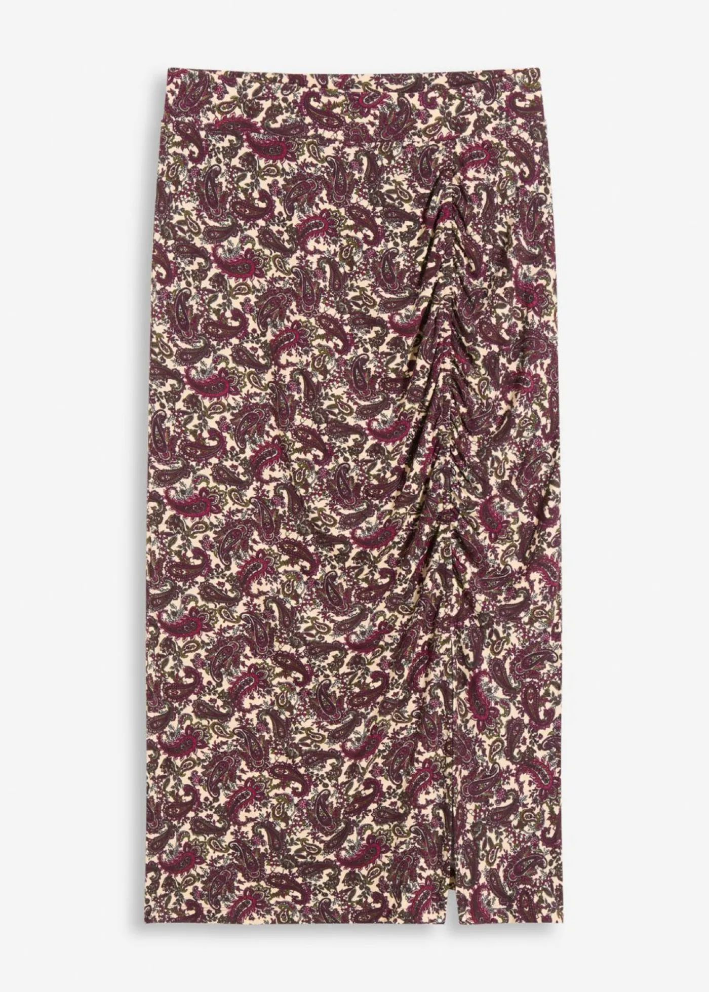 bonprix bonprix Faldas>Falda de punto de mezcla de viscosa fluida gris guijarro