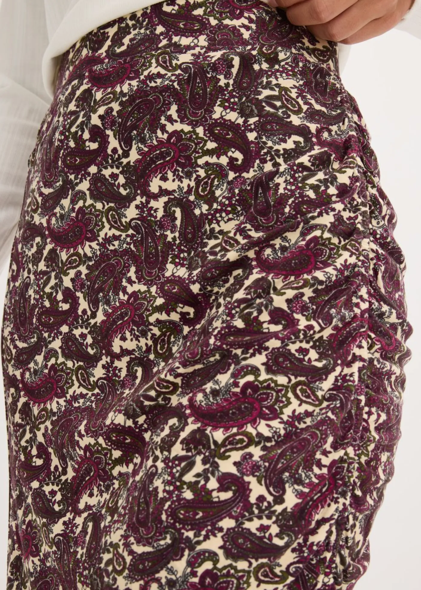 bonprix bonprix Faldas>Falda de punto de mezcla de viscosa fluida gris guijarro