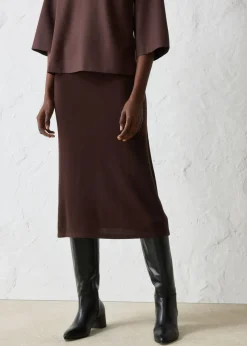 Mujer bonprix bonprix Falda de punto de mezcla de lana suave